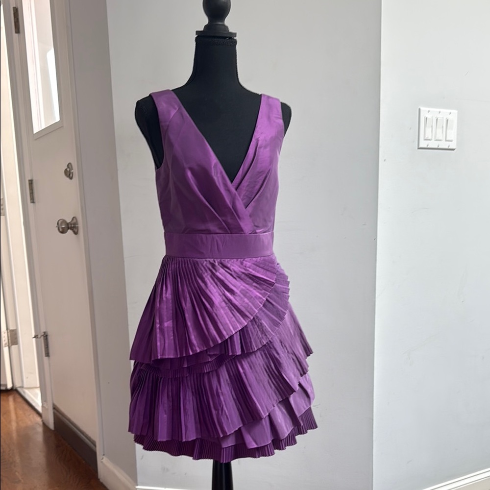 Max & Cleo Purple Layered Mini Dress